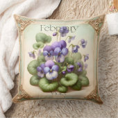 February Violet Birth Flower Symbolism Botanical  クッション (ブランケット)