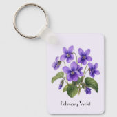 February Violet Flowers  キーホルダー (正面)