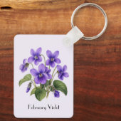February Violet Flowers  キーホルダー (裏面)