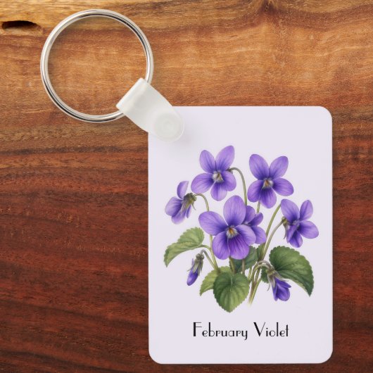February Violet Flowers  キーホルダー (正面)