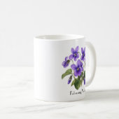 February Violet Flowers コーヒーマグカップ (正面右)