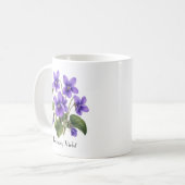 February Violet Flowers コーヒーマグカップ (正面左)