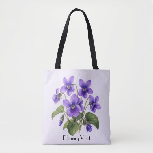 February Violet Flowers  トートバッグ (正面)