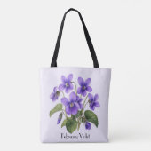 February Violet Flowers  トートバッグ (裏面)