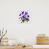 February Violet Flowers ポスター (キッチン)
