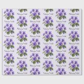 February Violet Flowers ラッピングペーパー (フラット)