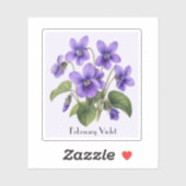 February Violet Flowers  Sticker シール (シート)