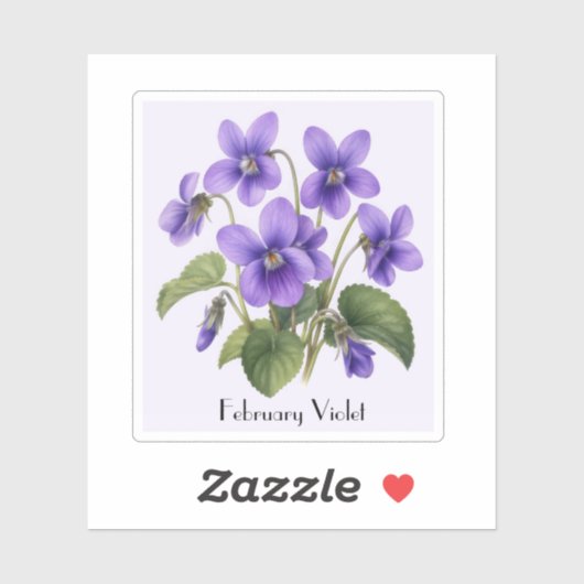 February Violet Flowers  Sticker シール (シート)