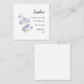 February Violet Personalized Birthday スクエア名刺 (正面/裏面)