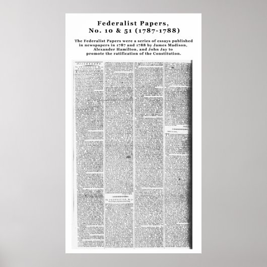 Federalist Papers, No. 10 & No. 51 (1787-1788) ポスター (正面)