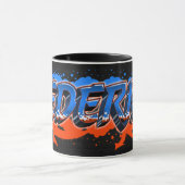 Federico Vorname Name Graffiti blue orange Tasse マグカップ (中央)