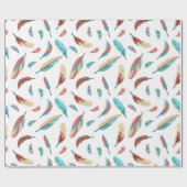 Federn-Muster ラッピングペーパー (フラット)