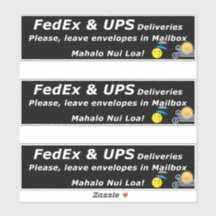 FedExとUPSの配達について。お願いします、玄関に置かないでください。マハロヌイ