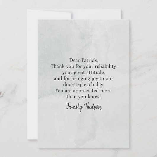 FedEx UPS Amazon Driver Card With Editable Text サンキューカード (裏面)