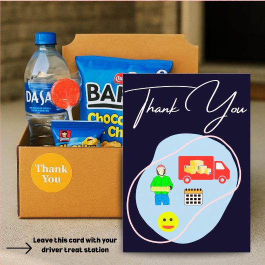 FedEx UPS Amazon Driver Thank You Card Navy-blue サンキューカード
