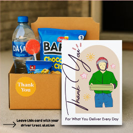 FedEx UPS Amazon Driver Thank You Card Pastel サンキューカード