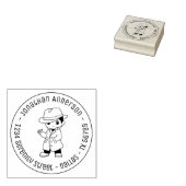 Fedoraハットトレンチコートマンラウンドアドレスラバースト ラバースタンプ (押印)