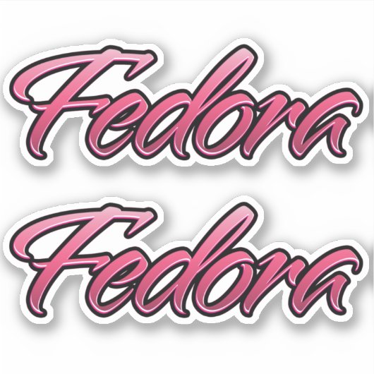 Fedora faded pink Aufkleber Sticker Stickerset シール (正面)
