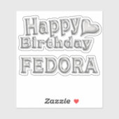 Fedora Happy Birthday silver Aufkleber Sticker シール (シート)