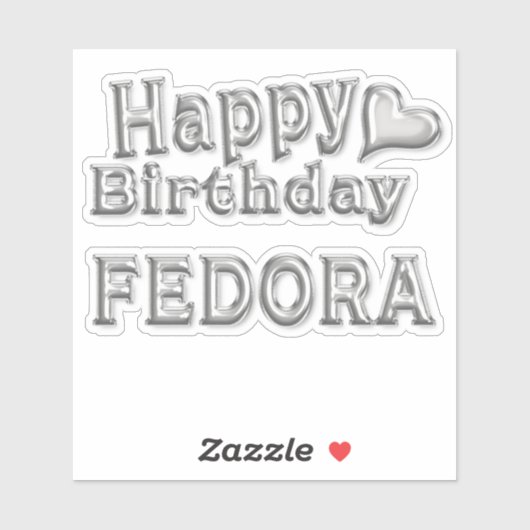 Fedora Happy Birthday silver Aufkleber Sticker シール (シート)
