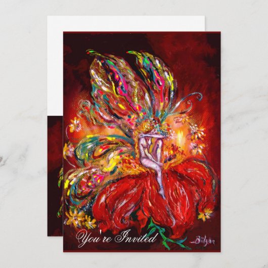 Fée rouge, jaune, verte 招待状 (正面/裏面)