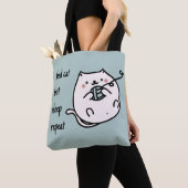Feed Cat Knit Sleep Knitter Tote Bag トートバッグ (クローズアップ)