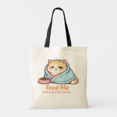 Feed Me and Leave Me Alone Funny Sleepy Cat トートバッグ (裏面)