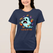 Feed Me Or I Boo Ghost Halloween トライブレンドＴシャツ (正面)
