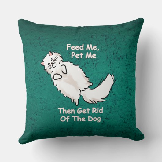 Feed Me, Pet Me Cat Throw Pillow  クッション (裏面)
