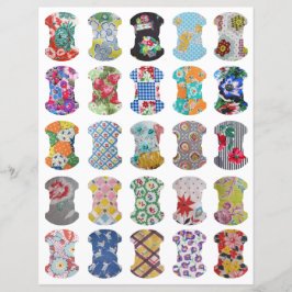 Feed Sack Whale Tail Journal Tabs Clipart Sheet