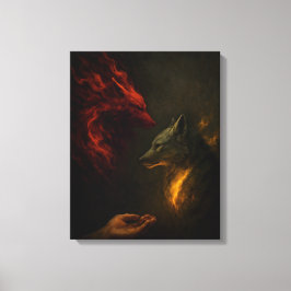 Feed the Right Wolf – Symbolic Canvas Art キャンバスプリント