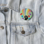 Feed Your Head with Books Fun Retro 缶バッジ (インサイチュ)