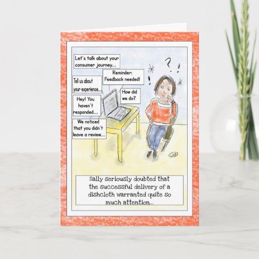 "Feedback Overload" Funny Cartoon Birthday Card  カード (正面)
