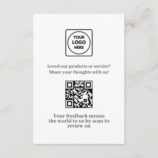 Feedback QR | お客様ビジネスレビューリンク エンクロージャーカード (正面)