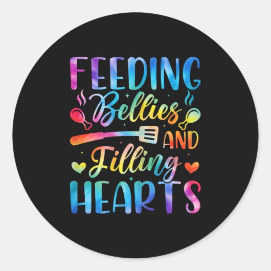 Feeding Bellies And Filling Heart Cafeteria Staff  ラウンドシール (正面)