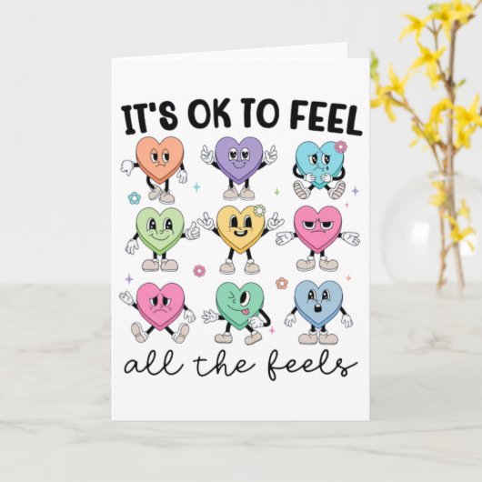 Feel All The Feels School Counselor Valentine Ment カード (黄色い花)