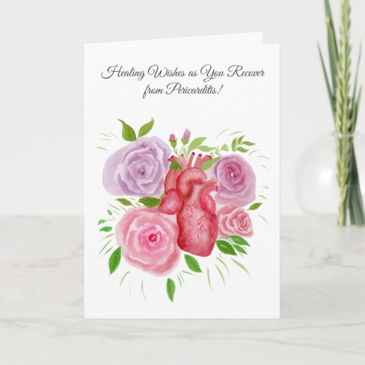 Feel Better After Pericarditis Heart Roses カード (正面)