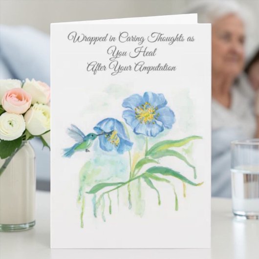 Feel Better From Amputation Poppy, Hummingbird カード