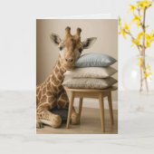Feel Better Tired Giraffe カード (黄色い花)