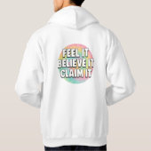 Feel It, Believe It, Claim It – モチベーション パーカ (裏面)