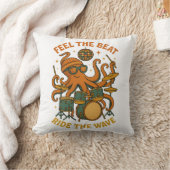 Feel the Beat Octopus Drummer Retro 70s Disco tee クッション (ブランケット)