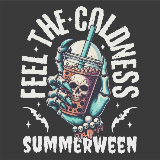 Feel the Coldness Summerween Skull Iced Bubble Tea シール (正面)