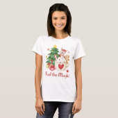 Feel the Magic Christmas Reindeer T-Shirt Tシャツ (正面フル)