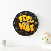 Feel the Vibe Motivationa ラージ壁時計 (ホーム)