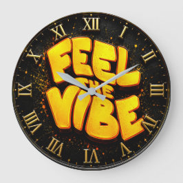 Feel the Vibe Motivationa ラージ壁時計