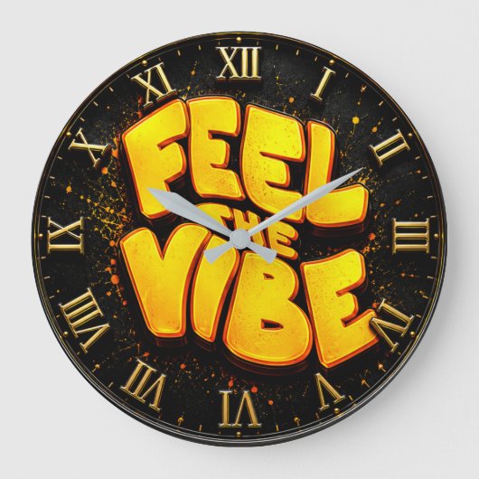 Feel the Vibe Motivationa ラージ壁時計 (正面)