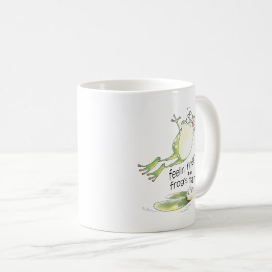 feelinの素晴らしいカエル コーヒーマグカップ (正面右)
