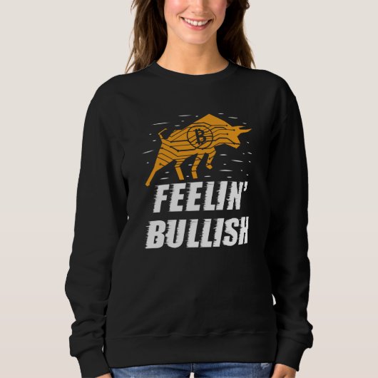 Feelin Bullish Cryptocurrency Blockchain Trader Cr スウェットシャツ (正面)
