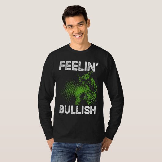 Feelin Bullish Cryptocurrency Blockchain Trader Cr Tシャツ (正面フル)