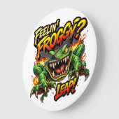 Feelin' Froggy?  Leap! Angry frog clock ラージ壁時計 (傾斜)